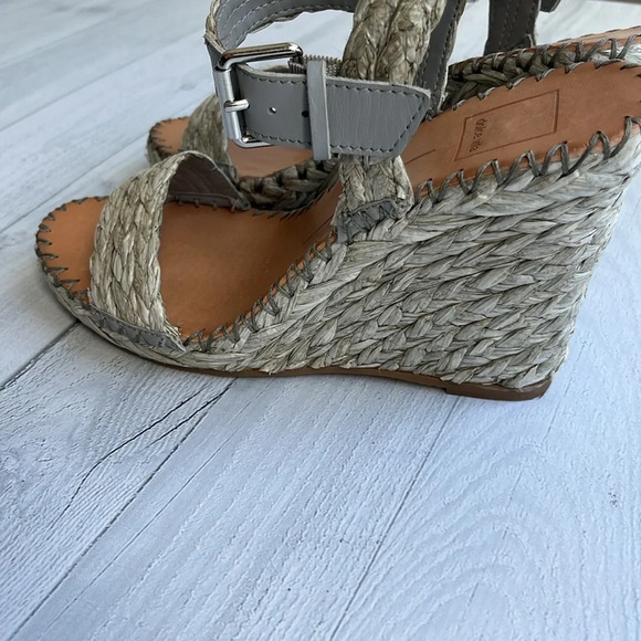 Dolce Vita Gray Raffia Wedge Heels 7.5 - Picture 6 of 13